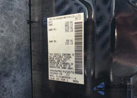 2016 Nissan Maxima 3.5 S from USA, damaged, VIN 1N4AA6AP9GC405076